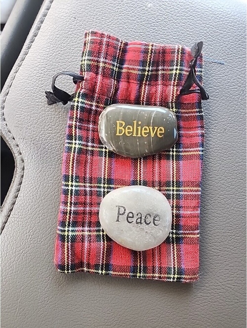Peace & Believe Miracles Inspiriational Meditation Gemstones Bag Attract Luck